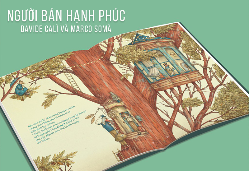 Sách tranh Người Bán Hạnh Phúc mở ra thế giới hạnh phúc đầy giản dị